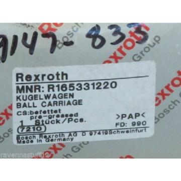 REXROTH R165331220 RUNNER BLOCK BALL CARRIAGE LINEAR BEARING Origin IN BOX