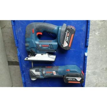 Bosch Jigsaw GST 18V-Li &amp; Multi Cutter GOP 18V-EC  2x Batt