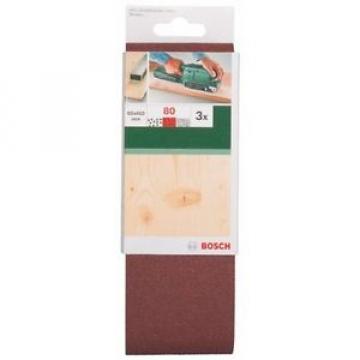 BOSCH 3 Nastri Abrasivi Per Levigatrice Nastro No Fori 65x410mm G80