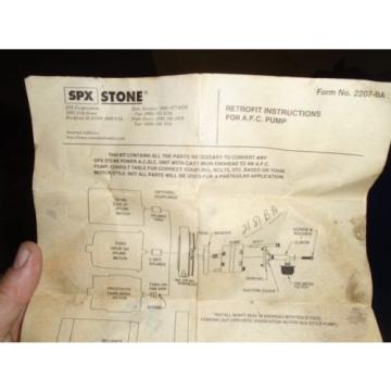 NOS SPX STONE PH1.2/220065 RETRO FIT PUMP ASSY DEWEZE BALE LOADER OLD STYL SHAFT