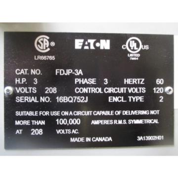 EATON CUTLER-HAMMER JOCKEY PUMP CONTROLLER FDJP-3A