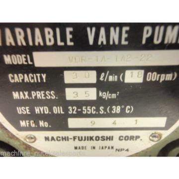 Nachi Variable Vane Pump  VDR-1A-1A2-22 _ VDR1A1A222 _ 30 l/min _ 1800 RPM