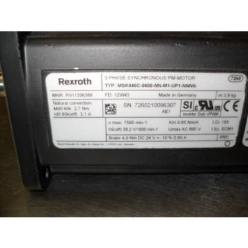 Rexroth MSK04C-0600-NN-M1-UP1-NNNN -   Permanent Magnet Servo Moto -R9113063883