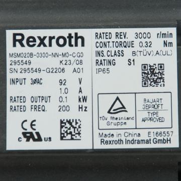 REXROTH MSM020B MSM020B-0300-NN-M0-CG0-295549 Servomotor Syncro Drive Motor USED