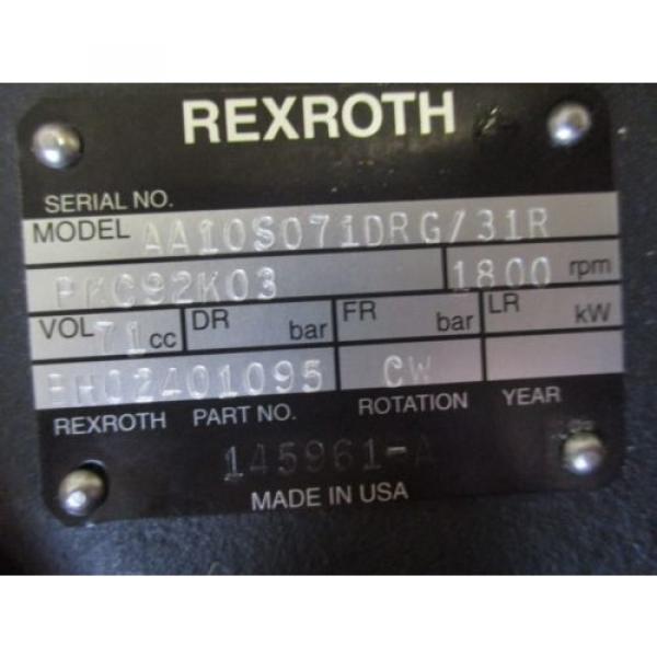 NEW REXROTH HYDRAULIC PUMP AA10S071DRG/31 BH02401095 #3 image