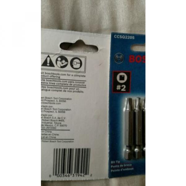 2 packages BOSCH CCSQ2205 #2 SQUARE BIT TIP 5pc #3 image