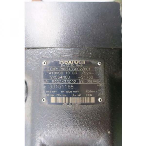 REXROTH D-72160 HORB A10VSO 10 DR/52R-VKC64N00-S1768 HYDRAULIC PUMP D528977 #6 image