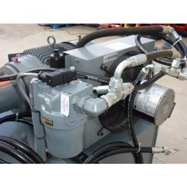 60-GALLON HYDRAULIC POWER UNIT, 15 HP HYUNDAI MOTOR, PARKER PUMP, HEAT EXCHANGER #10 image