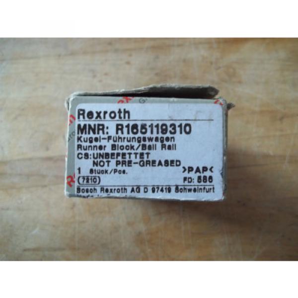 Origin IN BOX REXROTH ALUMINUM LINEAR BEARING RUNNER BLOCK R165119310 7210 #1 image