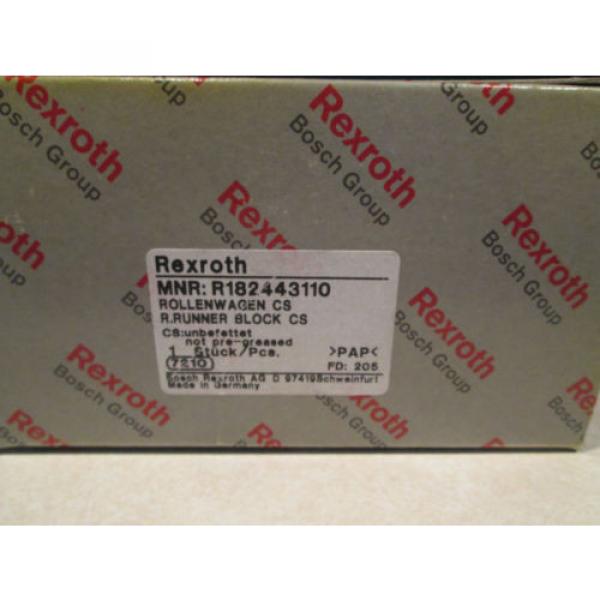 REXROTH LINEAR SLIDE BEARING R182443110 ROLLENWAGEN RRUNNER BLOCK CS #1 image