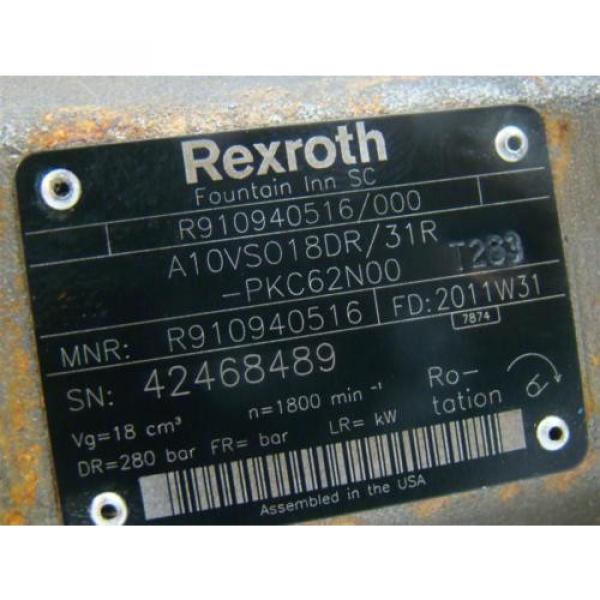 Rexroth hydraulic pump A10VS018DR/31R R910940516 #3 image